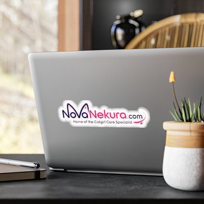NoVaNekura.com Kiss-Cut Vinyl Decal – 'Home of the Catgirl Care Specialist' Logo Sticker